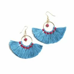 Shiraleah Sonya Fringe Earrings, Blue