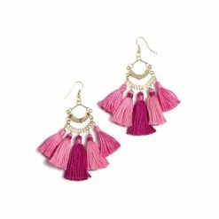 Shiraleah Sonya Tassel Earrings, Pink