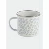 Shiraleah Leopard Print Enamel Mug - Grey Drinkware
