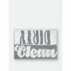 Shiraleah "Dirty / Clean" Bath Mat Rugs & Mats Grey