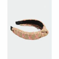 Shiraleah Knotted Straw Headband, Pink Hair