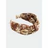 Shiraleah Knotted Floral Print Headband, Brown  Hair