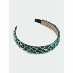 Shiraleah Wide Crystal Embellished Headband Hair Green