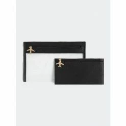 Shiraleah Assorted Set Of 2 Lexington Zip Pouches, Black Wallets