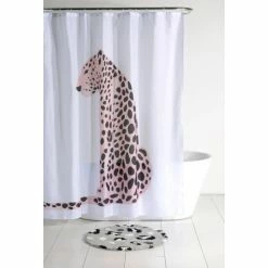 Shiraleah Leopard Shower Curtain Decor White -Shiraleah Shop unnamed file 1436