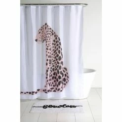 Shiraleah Leopard Shower Curtain Decor White -Shiraleah Shop unnamed file 1437