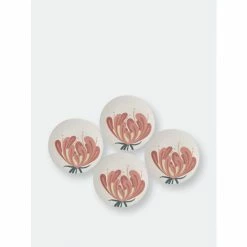 Shiraleah Ainsley Set Of 4 Flower Appetizer Plate Dinnerware & Flatware Pink -Shiraleah Shop unnamed file 1460