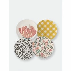 Shiraleah Ainsley Assorted Set Of 4 Appetizer Plates Dinnerware & Flatware Mix