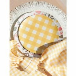 Shiraleah Ainsley Set Of 4 Checks Appetizer Plate Dinnerware & Flatware Yellow -Shiraleah Shop unnamed file 1474