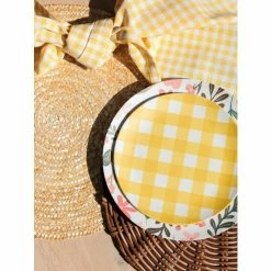 Shiraleah Ainsley Set Of 4 Checks Appetizer Plate Dinnerware & Flatware Yellow -Shiraleah Shop unnamed file 1475
