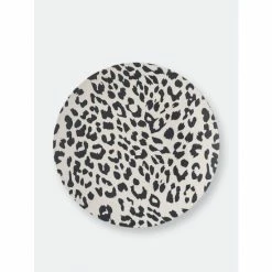 Shiraleah Ainsley Set Of 4 Animal Print Appetizer Plate Dinnerware & Flatware Black