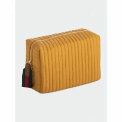 Shiraleah Ezra Large Boxy Cosmetic Pouch, Honey Wallets