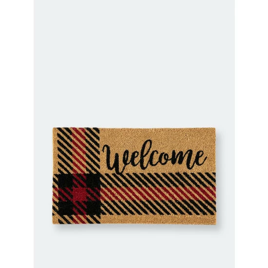 Shiraleah "Welcome" Doormat Rugs & Mats Natural 1 Shiraleah "Welcome" Doormat Rugs & Mats Natural