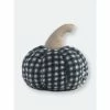 Shiraleah Medium Faux Fur Pumpkin Pillow Decorative Pillows Black