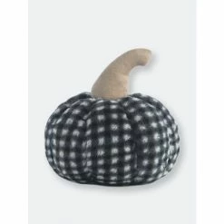 Shiraleah Medium Faux Fur Pumpkin Pillow Decorative Pillows Black