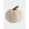 Shiraleah Small Sherpa Pumpkin Pillow, Ivory Decorative Pillows
