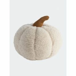 Shiraleah Small Sherpa Pumpkin Pillow, Ivory Decorative Pillows