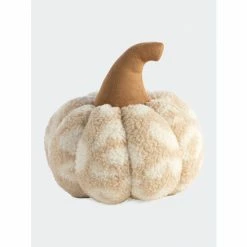 Shiraleah Medium Sherpa Pumpkin Pillow, Tan Decorative Pillows