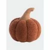 Shiraleah Medium Sherpa Pumpkin Pillow, Rust Decorative Pillows