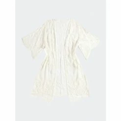 Shiraleah Lacy Kimono Cover-Up, Ivory Swimwear