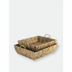 Shiraleah Danny Set Of 2 Trays Dinnerware & Flatware Natural