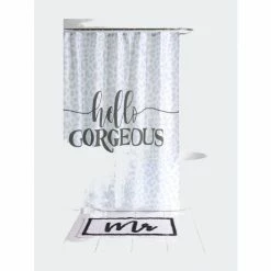 Shiraleah "Mr" Bath Mat, White Rugs & Mats -Shiraleah Shop unnamed file 1921