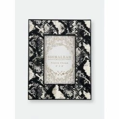 Shiraleah Paris Snake Print 4" X 6" Picture Frame Decorative Accents Black