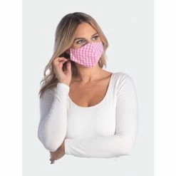 Shiraleah Gingham Face Mask, Pink Masks