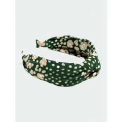 Shiraleah Knotted Flower Print Headband, Green Hair