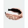 Shiraleah Knotted Pearl Embellished Headband, Blush Hair