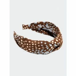 Shiraleah Knotted Flower Print Headband, Brown Hair