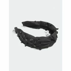 Shiraleah Knotted Stone Embellished Headband, Black Hair