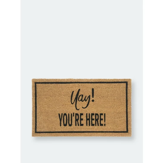 Shiraleah "Yay! You'Re Here" Doormat Rugs & Mats Natural Shiraleah "Yay! You'Re Here" Doormat Rugs & Mats Natural -Shiraleah Shop unnamed file 2101