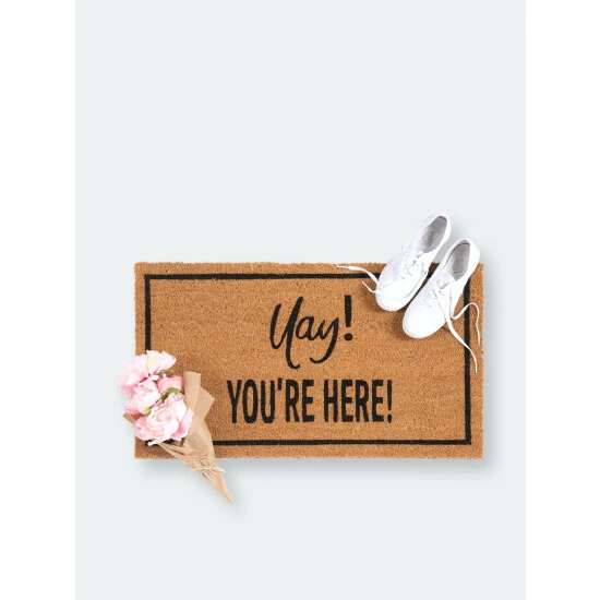 Shiraleah "Yay! You'Re Here" Doormat Rugs & Mats Natural Shiraleah "Yay! You'Re Here" Doormat Rugs & Mats Natural -Shiraleah Shop unnamed file 2102