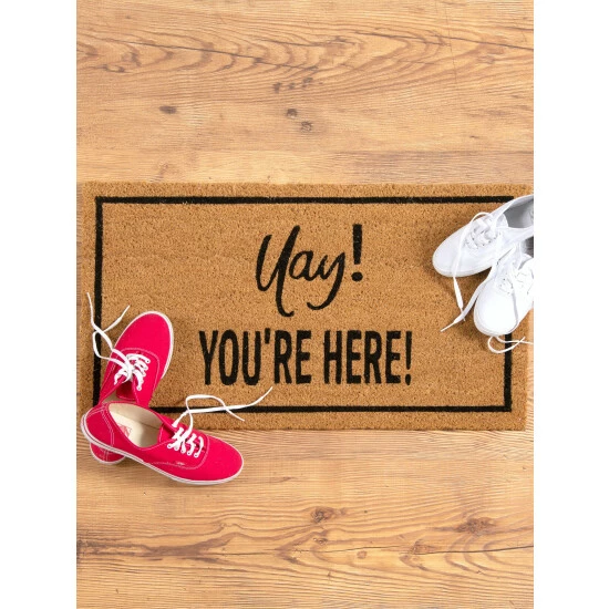 Shiraleah "Yay! You'Re Here" Doormat Rugs & Mats Natural Shiraleah "Yay! You'Re Here" Doormat Rugs & Mats Natural -Shiraleah Shop unnamed file 2103