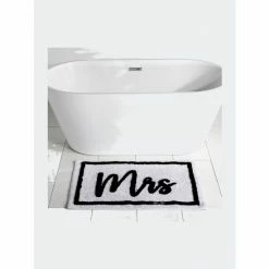 Shiraleah "Mrs" Bath Mat Rugs & Mats White -Shiraleah Shop unnamed file 2130