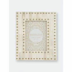 Shiraleah Mansour Studded 5" X 7" Gallery Frame Decorative Accents Ivory