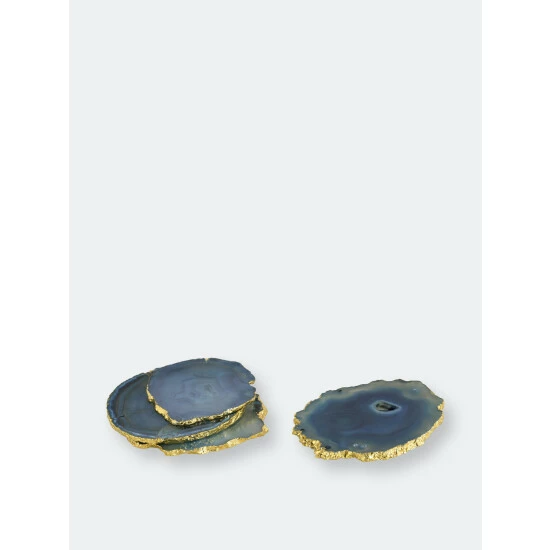 Shiraleah Set of 4 Agate Coasters Barware Blue Shiraleah Set Of 4 Agate Coasters Barware Blue -Shiraleah Shop unnamed file 2187