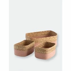 Shiraleah Assorted Set Of 3 Dalton Organizer Baskets Storage & Organization Blush