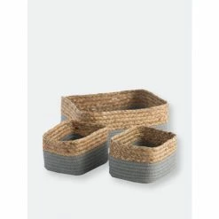 Shiraleah Assorted Set Of 3 Dalton Organizer Baskets Storage & Organization Grey