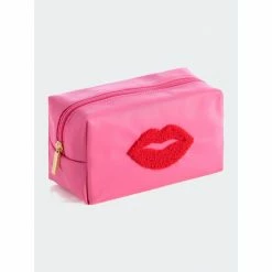 Shiraleah Cara Lips Cosmetic Pouch Wallets Pink