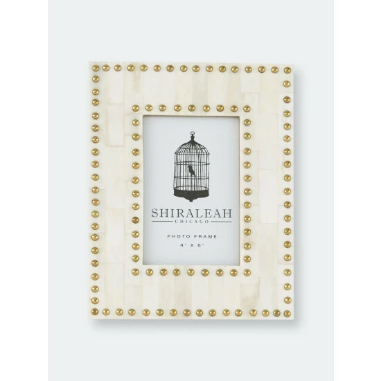 Shiraleah 4" x 6" Studded Picture Frame Decorative Accents Ivory Shiraleah 4" X 6" Studded Picture Frame Decorative Accents Ivory -Shiraleah Shop unnamed file 242