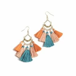 Shiraleah Sonya Tassel Earrings, Orange