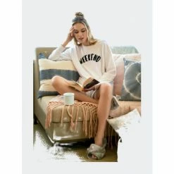 Shiraleah "Weekend" Sweatshirt - Ivory Sweatshirts & Sweaters 4 Shiraleah "Weekend" Sweatshirt - Ivory Sweatshirts & Sweaters -Shiraleah Shop unnamed file 46