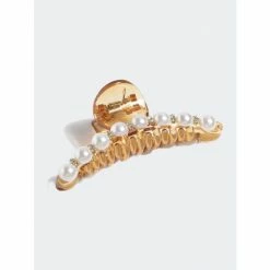 Shiraleah Pearl Claw Hair Clip, Gold Default Title