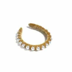 Shiraleah Woven Pearl Headband,Gold Hair Default Title