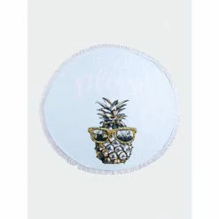 Shiraleah Beach Please Round Beach Towel With Bag - Mint Travel