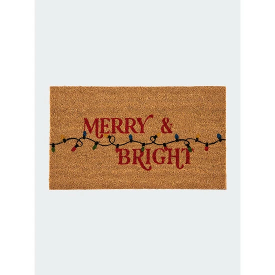 Shiraleah "Merry & Bright" Doormat Decor Natural 1 Shiraleah "Merry & Bright" Doormat Decor Natural