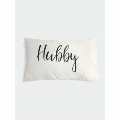 Shiraleah "Hubby/Wifey" Standard Pillow Cases - Set Of 2 Pillows & Pillow Covers Ivory -Shiraleah Shop unnamed file 727