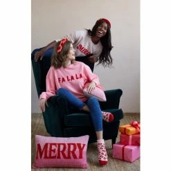 Shiraleah "Fa La La" Sweatshirt Sweatshirts & Sweaters Bubble Gum -Shiraleah Shop unnamed file 74